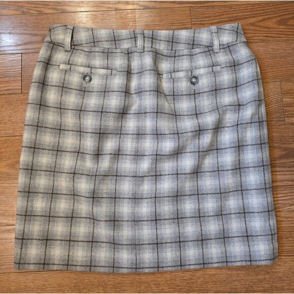 Eddie Bauer Mini Skirt Sz 10 Wool Gray Plaid Lined Preppy Academia School Girl - Picture 9 of 11